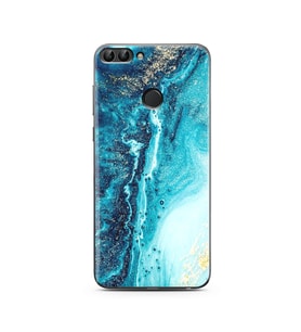 Mavi Kumsal Tasarımlı Süper Şeffaf Silikon Telefon Kılıfı Huawei P Smart 