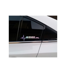 Toyota Avensis Yan Cam Sticker Oto Kapı  20 Cm X 7 Cm Holo-Chroma