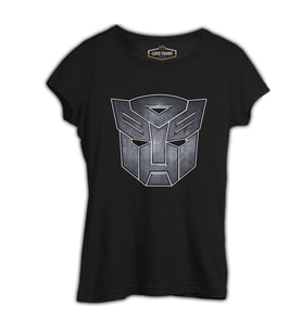Transformers Logo 1 Siyah Kadın Tshirt