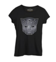 Transformers Logo 1 Siyah Kadın Tshirt