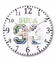 Bts  Suga Duvar Saati Bombeli Gercek Cam