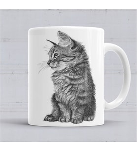 Cat Kedi Kupa Bardak Porselen
