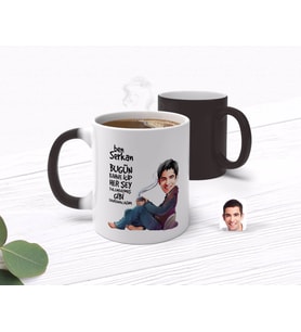 BK Gift Kişiye Özel Erkek Her Şey Yolundaymış Gibi Karikatürlü Sihirli Kupa Bardak-2 (Beyaz)