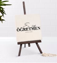 BK Gift Kişiye Özel En İyi Öğretmen Şovaleli Doğal Taş-16 (Beyaz)
