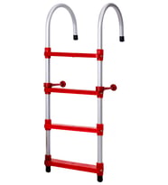 Hobi Store Portatif Tekne Merdiveni ( Kırmızı ) 3 Basamaklı