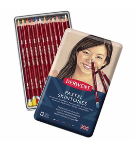 Derwent Pastel Pencils Skintones 12li Teneke Kutu (Ten Renkleri) 2300563