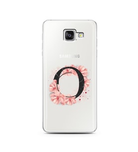 Pembe Çiçekli Harf Tasarım Süper Şeffaf Silikon Telefon Kılıfı Samsung A5 (2016)