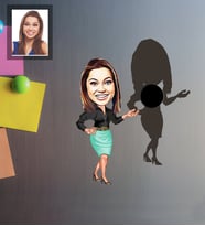 Kişiye Özel Öğretmen Karikatürlü Ahşap Magnet Bayan-8