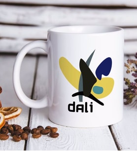 Dali Tasarımlı Beyaz Kupa Bardak