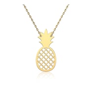Sade Ananas Altın Kaplama Gümüş Kolye