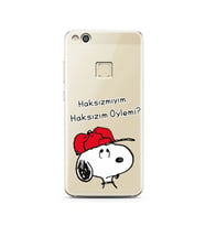 Snoopy Tasarımlı Süper Şeffaf Silikon Telefon Kılıfı Huawei P10 Lite 