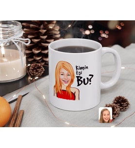 BK Gift Kişiye Özel Kadın Kimin Eşi Bu Karikatürlü Beyaz Kupa Bardak-33