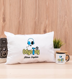 Odyolog Dikdörtgen Yastık ve Siyah Kupa Bardak