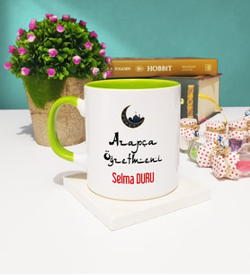 Arapça Öğretmeni Hediye Kupa Bardak Yeşil