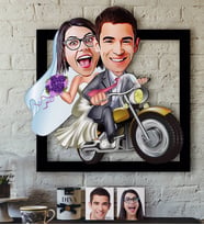 BK Gift Kişiye Özel Evleniyoruz Karikatürlü 3D Ahşap Tablo-8