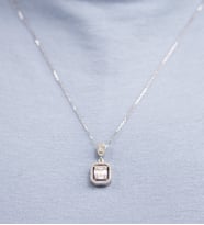 Mode Silver Baget taşlı gümüş kolye