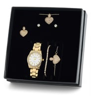 Forentina Kalpli Kolye Küpe Bileklik Yüzük Saat Hediye Set PS1557