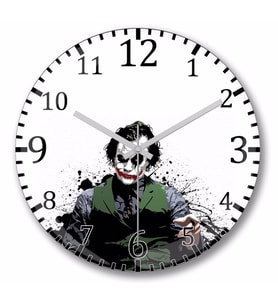 Batman Joker Duvar Saati Bombeli Gercek Cam