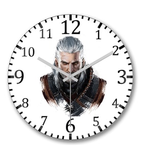 The Witcher Geralt of Rivia1 Duvar Saati Bombeli Gercek Cam
