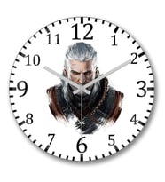The Witcher Geralt of Rivia1 Duvar Saati Bombeli Gercek Cam