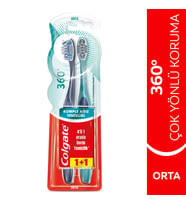 Colgate 360 Komple Ağız Temizliği Çok Yönlü Koruma Orta Diş Fırçası 1+1 Fırça Kabı Hediye