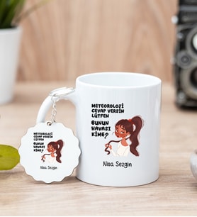Bunun Havası Kime Beyaz Kupa Bardak ve Anahtarlık Set