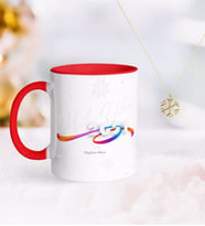 BK Gift Kişiye Özel 2024 Mutlu Yıllar Kırmızı Kupa ve Kar Tanesi Kolye-4 (Model 1)