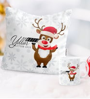 BK Gift Kişiye Özel Yılbaşı Mutlu Yıllar Temalı Yastık Kupa Seti - 11