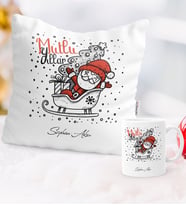BK Gift Kişiye Özel Yılbaşı Noel Baba Temalı Yastık Kupa Seti - 5