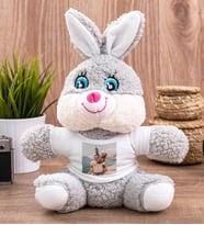 Kişiye Özel Fotoğraflı Peluş Tavşan