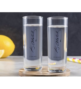 BK Gift Kişiye Özel Renkli Baskılı Atatürk Temalı İkili Vodka Bardağı-31 (Beyaz)