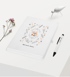 BK Gift Kişiye Özel Öğretmenler Gününüz Kutlu Olsun Temalı Beyaz Defter Kalem Hediye Seti - 17