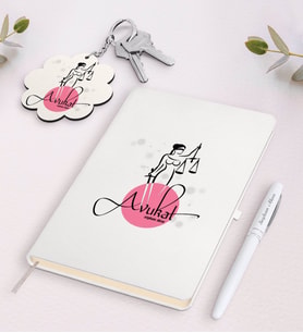 BK Gift Kişiye Özel Avukat Beyaz Defter Kalem ve Anahtarlık Hediye Seti-11 (Model 1)