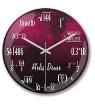 İsme Ve Kişiye Özel Matematik Formüllü Saati Bombeli Gercek Cam