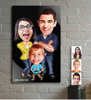 BK Gift Kişiye Özel Aile Karikatür Ahşap Tablo  1