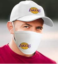 NBA Los Angeles Lakers Beyaz Şapka ve Yıkanabilir Maske Seti (Model 1)