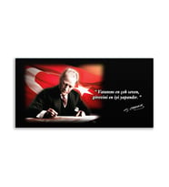 Atatürk Resimli Deri Üzerine Kanvas Tablo 80x130