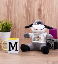 Baş Harfli Sarı Kupa Bardak ve Peluş Eşek