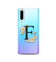 Papatya Harf Tasarım Süper Şeffaf Silikon Telefon Kılıfı Huawei P30   F-Harfi