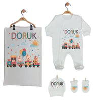 Pia Baby Gl 1918-03 İsme Özel Battaniyeli Tulum Set