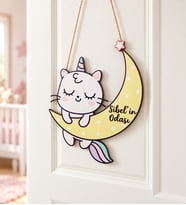 Gifties Unicorn ve Ay Temalı Kişiye Özel Kapı Süsü