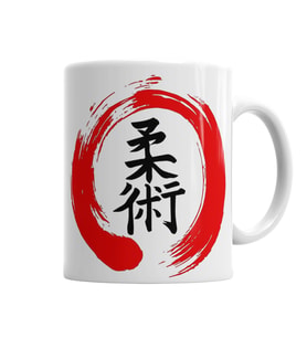 Kanji Jiu jitsu Kupa Bardak Porselen