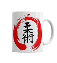 Kanji Jiu jitsu Kupa Bardak Porselen