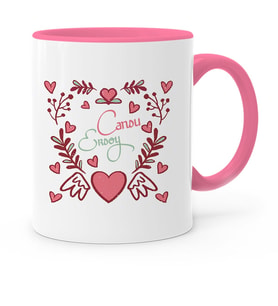 BK Gift Kişiye Özel Sevgililer Günü Temalı Pembe Kupa Bardak  35