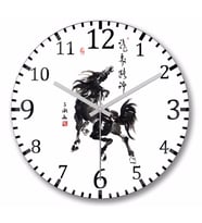 Spirited Horse  Duvar Saati Bombeli Gercek Cam