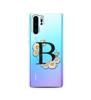 Papatya Harf Tasarım Süper Şeffaf Silikon Telefon Kılıfı Huawei P30 Pro  B-Harfi