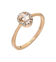 Sirius Pırlanta ve Oval Morganite Taşlı Vintage Yüzük 0742R0007
