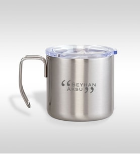 BK Gift Kişiye Özel 5314 Krom Çelik Termos Kupa 350ml (Siyah)
