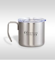 BK Gift Kişiye Özel 5314 Krom Çelik Termos Kupa 350ml (Siyah)