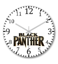 Black Panther  Duvar Saati Bombeli Gercek Cam